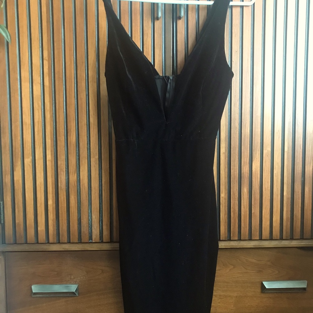 Velvet Deep V Bodycon Dress